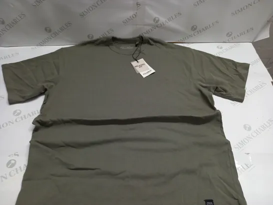 PULL & BEAR OVERSIZED T-SHIRT IN KHAKI - M