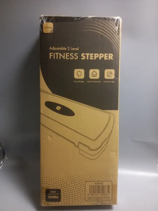 BOXED UTTAM ADJUSTABLE 2 LEVEL FITNESS STEPPER 