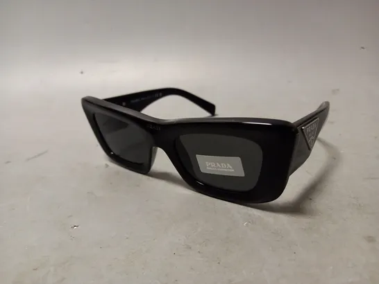 PRADA RECTANGLE ACETATE SUNGLASSES IN BLACK