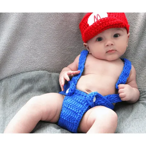 APPROXIMATELY 3 BRAND NEW CROCHET SUPER MARIO DRESS UP OUTFIT 