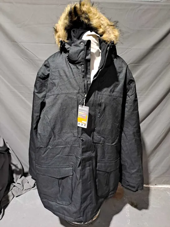 MOUNTAIN WAREHOUSE GORGE II WATERPROOF LONG JACKET IN BLACK - 4XL