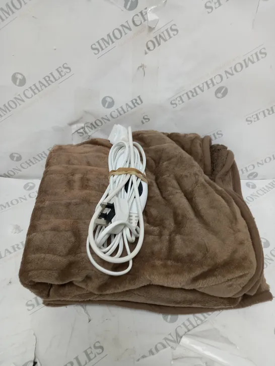 BOXED COZEE HOME VELVETSOFT HEATED THROW IN DARK TAUPE