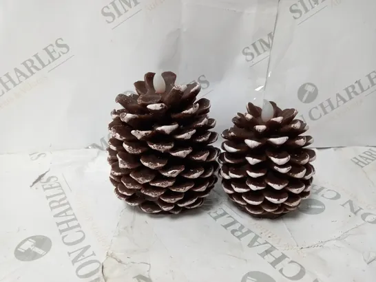 HOME REFLECTIONS SET OF 2 PINECONE FLAMELESS CANDLES