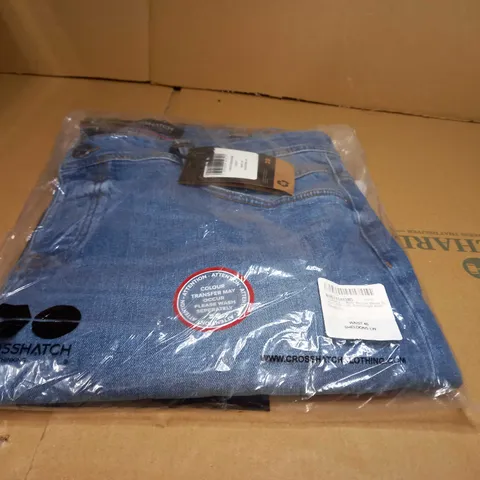 PACKAGED CROSSHATCH MES BLUE CLASSIC JEANS - SIZE W40/SMALL
