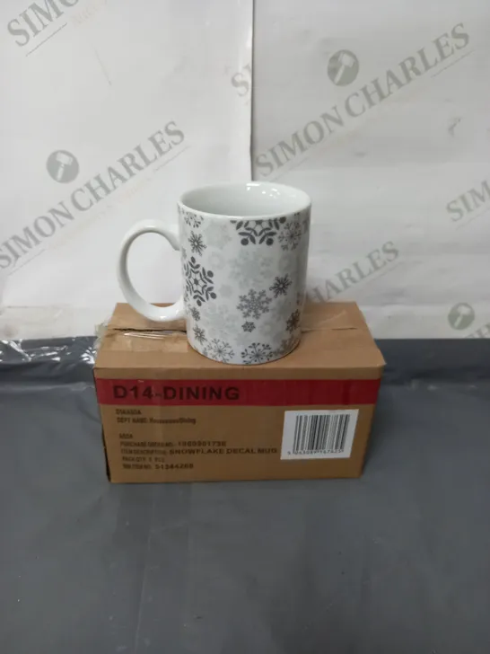 BOXED LOT OF 10 CHRISTMAS BY GEORGE HOME SNOWFLAKE MUGS