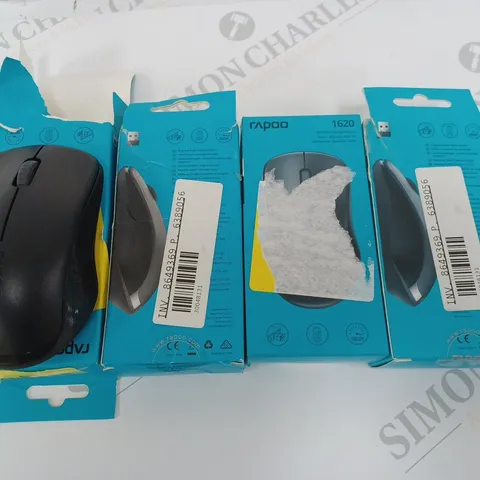 LOT OF 4 RAPOO 1620 WIRELESS OPTICAL MOUSE