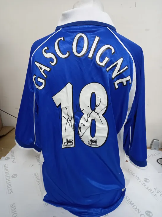 SIGNED PUMA EVERTON HOME SHIRT (2001/2002) - "GASCOIGNE 18"