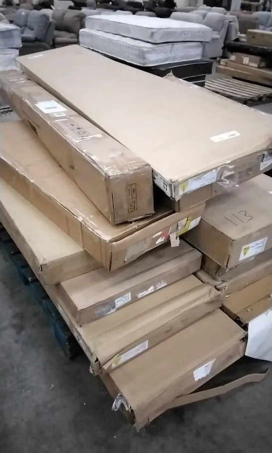 PALLET OF ASSORTED BOXED GRADE 1 FLATPACK FURNITURE PARTS