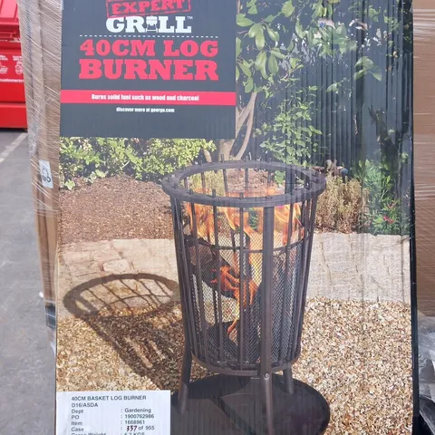 BRAND NEW BOXED EXPERT GRILL 40CM LOG BURNER