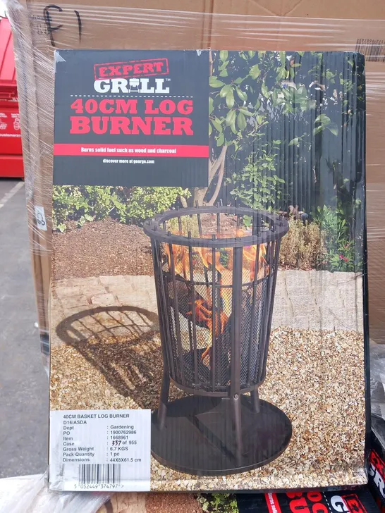 BRAND NEW BOXED EXPERT GRILL 40CM LOG BURNER