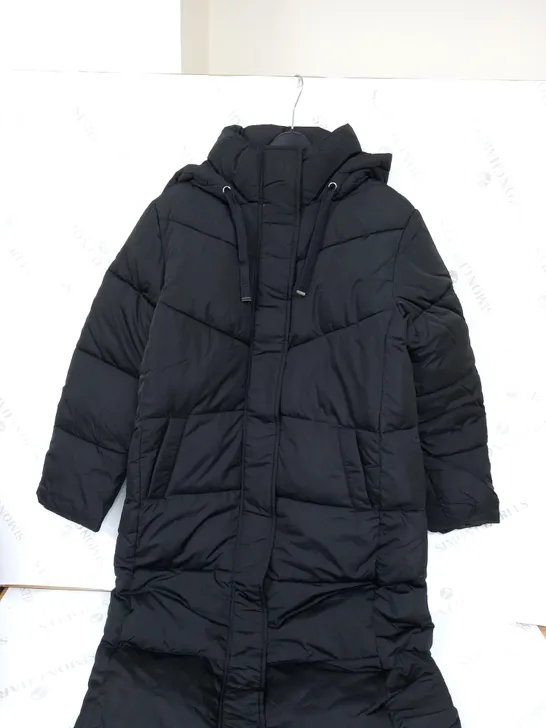 NEW LOOK LONGLINE HOODED PUFFER COAT IN BLACK - UK SIZE 10