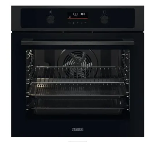 ZANUSSI ZOPNA7KN BUILT IN ELECTRIC SINGLE OVEN AND PYROLYTIC CLEANING - BLACK - A+ RATED