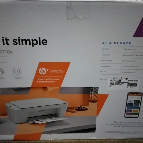 HP KEEP IT SIMPLE DESKJET 2710E PRINTER