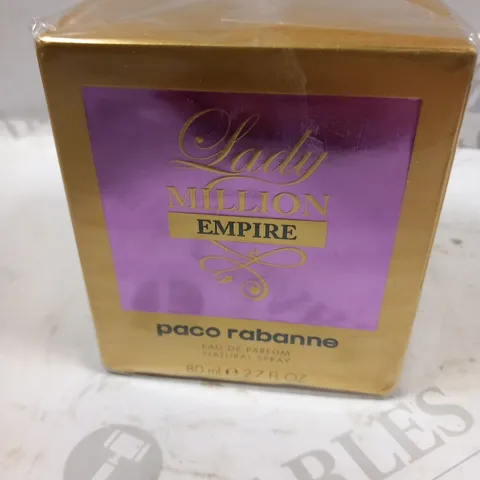 BOXED AND SEALED LADY MILLION EMPIRE PACO RABANNE EAU DE PARFUM 80ML