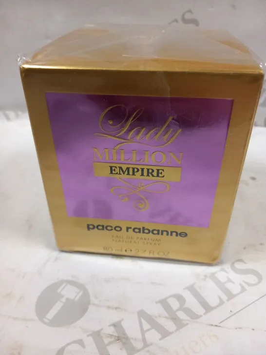 BOXED AND SEALED LADY MILLION EMPIRE PACO RABANNE EAU DE PARFUM 80ML