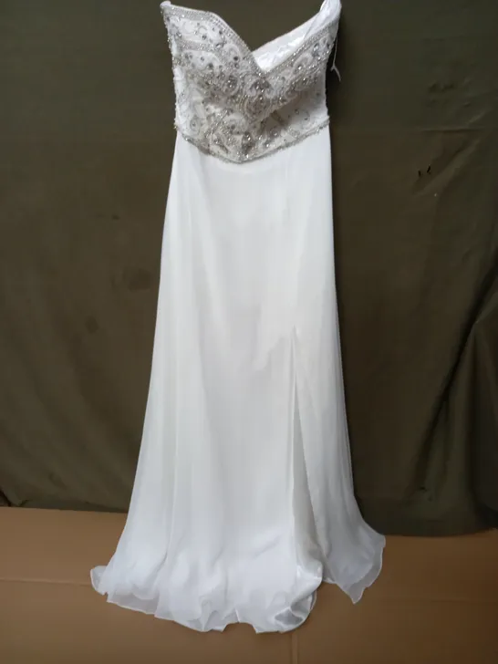 EMBELLISHED WEDDING DRESS - SIZE UNSPECIFIED