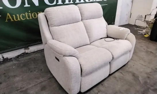 QUALITY BRITISH DESIGNED & MANUFACTURED G PLAN KINGSBURY 2 SEATER POWER RECLINER SOFA LOXWOOD SAGE FABRIC