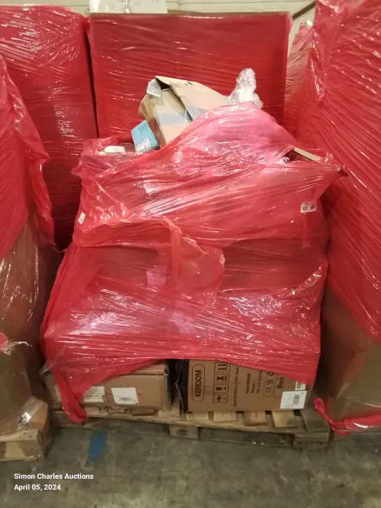 PALLET OF ASSORTED HOUSEHOLD GOODS AND PRODUCTS TO INCLUDE; HUMIDIFIER, EXERCISE MACHINE, OFFICE CHAIR ETC