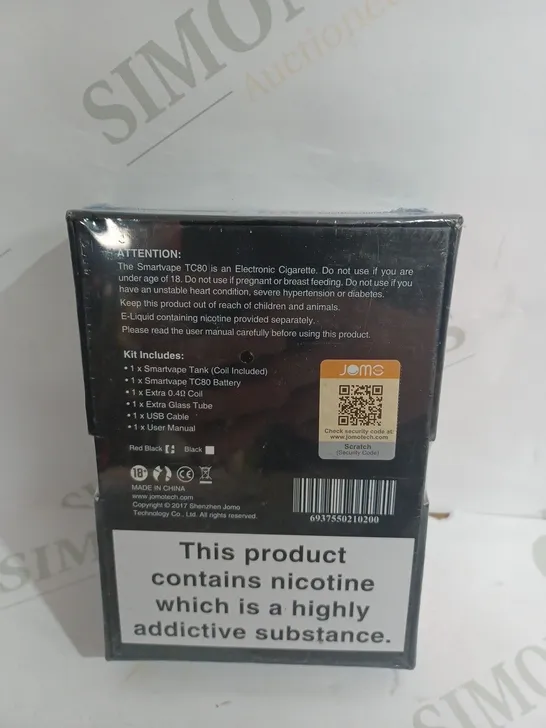 SEALED SMARTVAPE TC80 BOX MOD WITH 2200MAH BATTERY FILLING DESIGN ELECTRONIC CIGARETTE VAPE KIT IN RED & BLACK