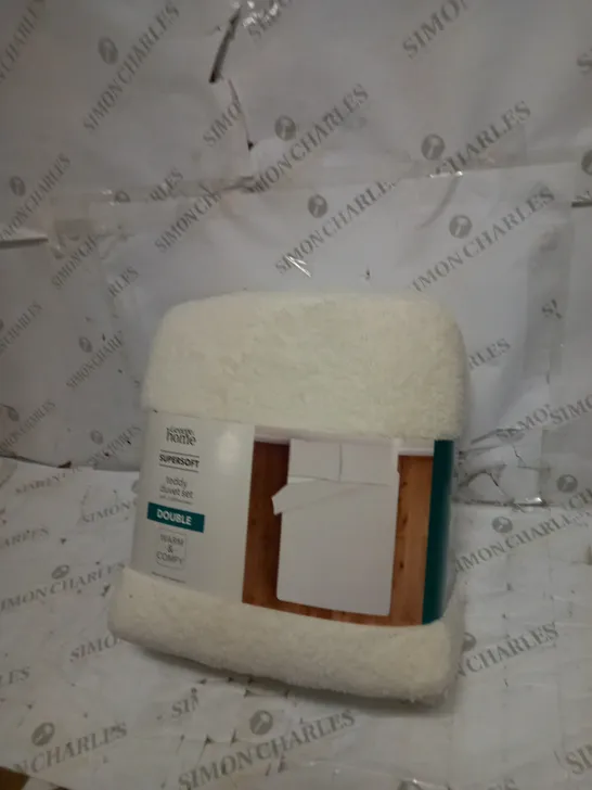 BRAND NEW CREAM TEDDY PLAIN DUVET SET - DOUBLE 