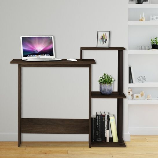 BOXED ERINN COMPUTER DESK - COLOMBIA WALNUT/BROWN