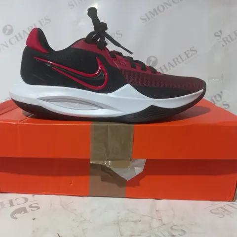 BOXED PAIR OF NIKE PRECISION VI SHOES IN BLACK/RED UK SIZE 5