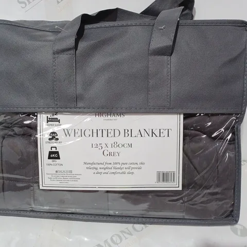 HIGHAMS WEIGHTED BLANKET IN GREY (125 X 180CM)