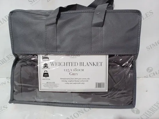 HIGHAMS WEIGHTED BLANKET IN GREY (125 X 180CM)