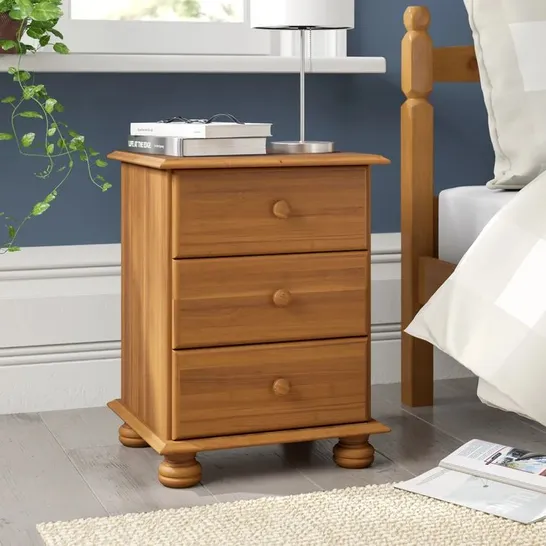 BOXED NORITA SOLID + MANUFACTURED WOOD BEDSIDE TABLE (1 BOX)