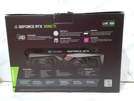 MSI GEFORCE RTX 3060 TI GAMING X GRAPHICS CARD