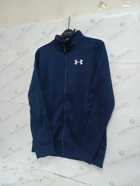 UNDER ARMOUR XL BOYS TRACKSUIT - NAVY/WHITE 