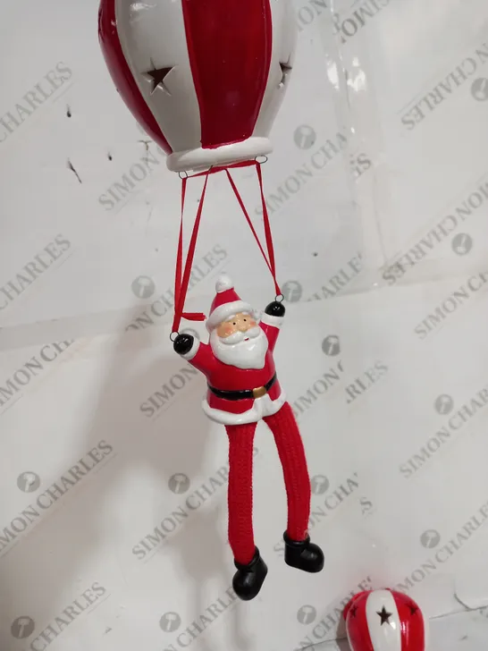 SANTAS EXPRESS SET OF PRELIT PARACHUTING SANTA DANGLY LEGS