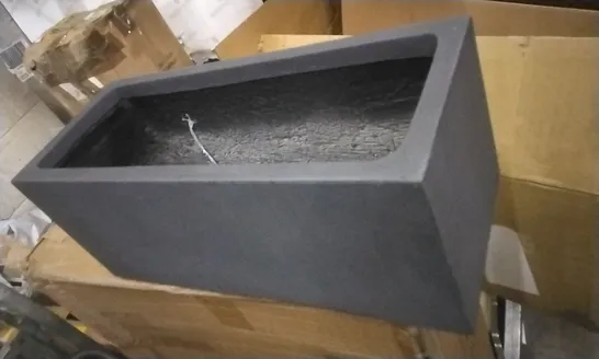 BOXED FIBERSTONE CONCRETE PLANTER BOX DARK GREY 