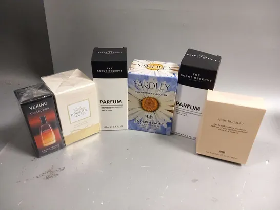 APPROXIMATELY 10 ASSORTED BOXED FRAGRANCES TO INCLUDE; YARDLEY, VEKING, THE SCENT RESERVE AND ZARA