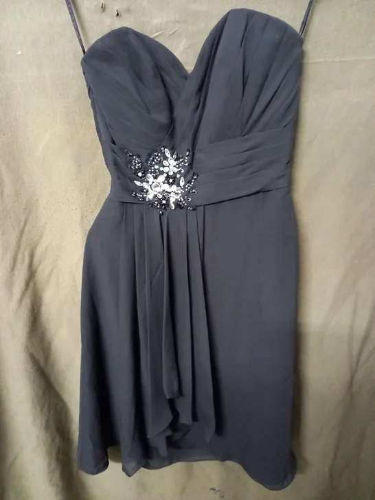 EBONY ROSE BLACK EMBELLISHED DRESS - 6