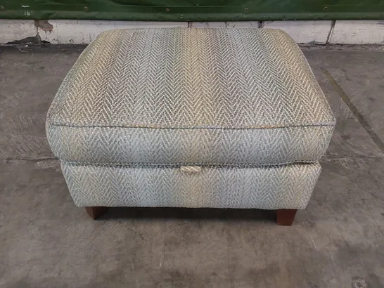 DESIGNER FABRIC UPHOLSTERED STORAGE FOOTSTOOL 