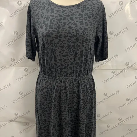 HUSH UK TAGGED NELLY JERSEY MIDI DRESS IN GREY SIZE 14