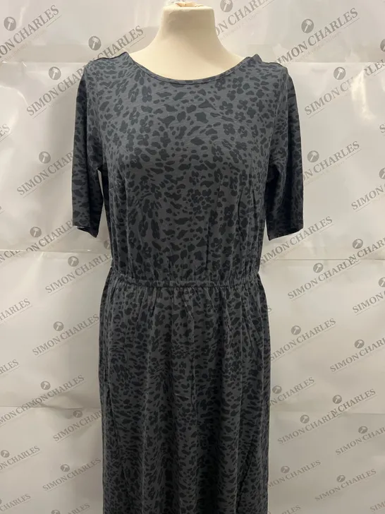 HUSH UK TAGGED NELLY JERSEY MIDI DRESS IN GREY SIZE 14