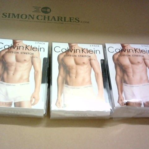 LOT OF 3 PACKS OF CALVIN KLEIN COTTON STRETCH TRUNKS - CLASSIC FIT / M