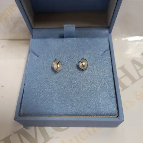 ERNEST JONES SILVER AND PEARL EFFECT STUD EARRINGS