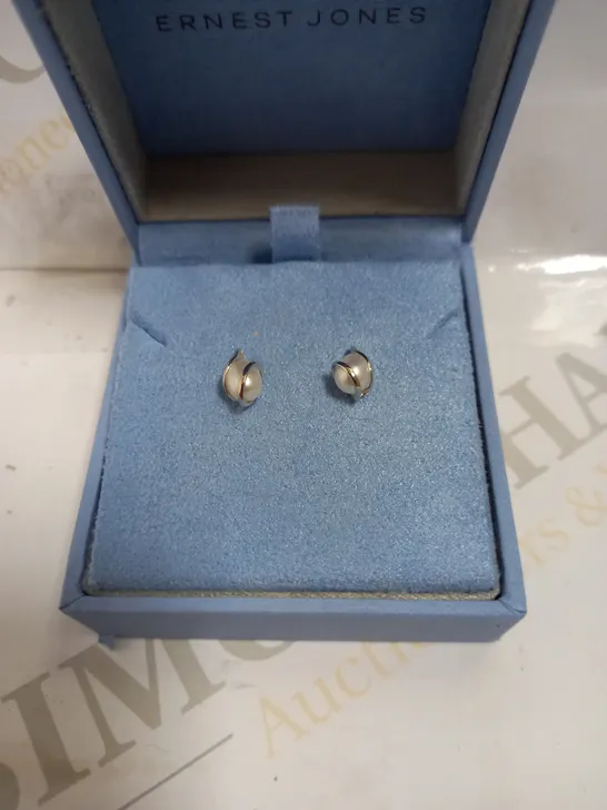 ERNEST JONES SILVER AND PEARL EFFECT STUD EARRINGS