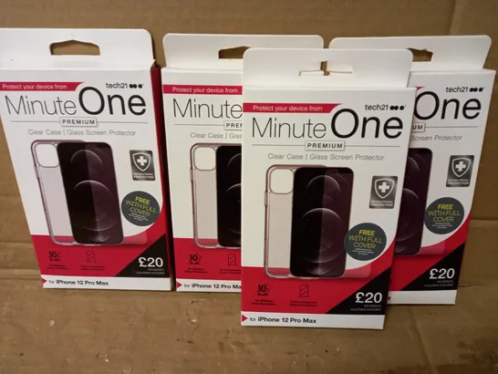 LOT OF 4 MINUTE ONE CLEAR CASES FOR IPHONE 12 PRO MAX