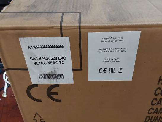 BOXED VETRO NERO BACH 520 EVO COOKER HOOD 