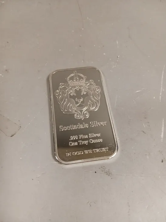 SCOTTSDALE SILVER ONE TROY OUNCE BAR 