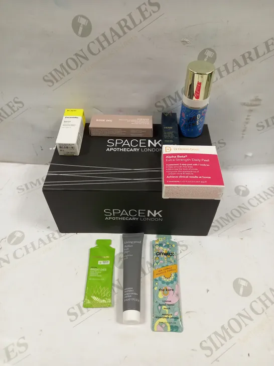 SPACENK APOTHECARY LONDON PERSONALISED BEAUTY GIFT SET TO INCLUDE ROSE INC BROW RENEW, DR.JART CERAMIDIN SERUM, LIVING PROOF HAIR MASK ETC