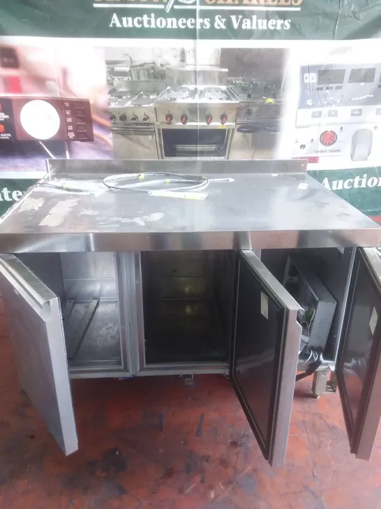 COMMERCIAL FOOD PREP STATION WITH UNDERCOUNTER FRIDGE 