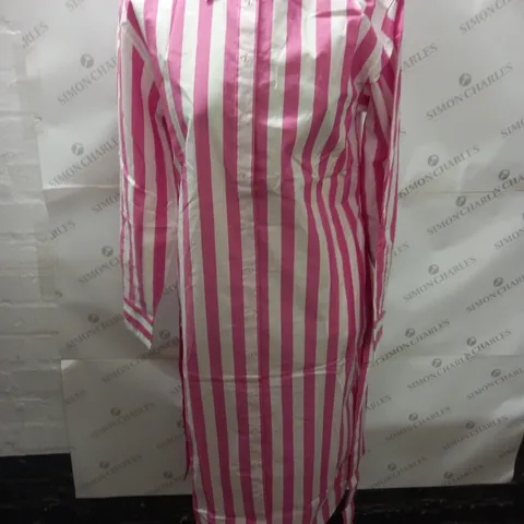 BODEN SHIRT DRESS IN PINK/WHITE - UK 10L