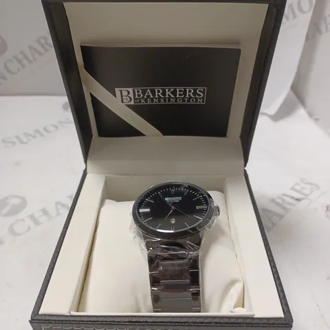 BOXED BARKERS OF KENSINGTON ENTOURAGE STEEL WATCH