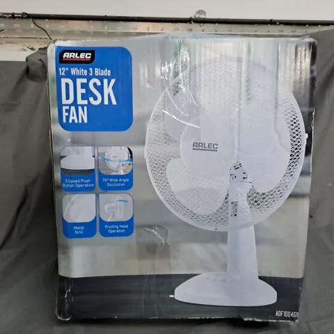 BOXED ARLEC DESK FAN 12INCH