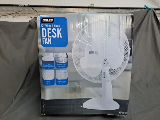 BOXED ARLEC DESK FAN 12INCH